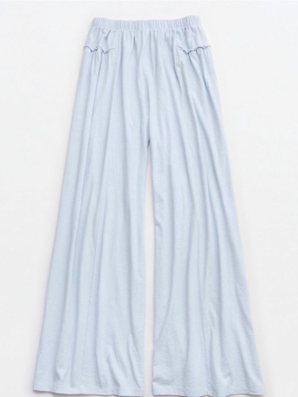 NEW Aerie Womens Pants XXS-XL S L Happiest Wide Leg Misty sky blue ruffle baggy